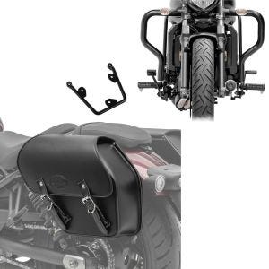 Set: Saddlebag with support compatible with Kawasaki Vulcan S / Cafe 15-24 left side bag Fargo 13l Craftride + Engine Guard compatible with Kawasaki Vulcan S / Cafe 15-24 Craftride Highway crash bar