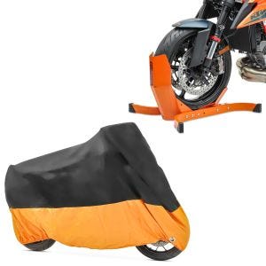 Set: Motorradwippe für Harley Davidson Rocker / C EPO + Abdeckplane Harley Heritage Softail Special - Rocker / C Craftride XXXL schwarz-orange_1