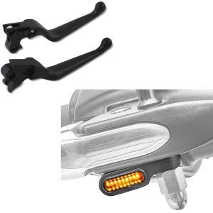 Set: Brake and Clutch Lever fits for Harley Davidson Touring 96-07+ LED Handlebar indicators XS