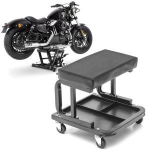 Set: Scissor Lift Mid-lift L Hydraulic Jack + Workshop stool on wheels WS3