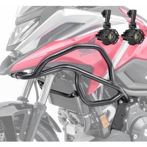 Set: LED Auxiliary Spot Light S22X + Fairing Crash bar L compatible with Honda NC 750 X 21-24 upper engine guard