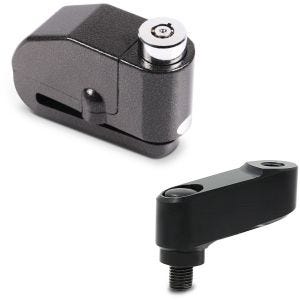 Set: Alarm Brake Disc Lock 120dB Theft protection + Rear View Mirror Extension, Pair, 40mm