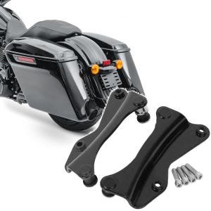 Set: Stretched saddlebags fits for Harley Davidson Touring Models 14-24 + 4-Point Docking Kit