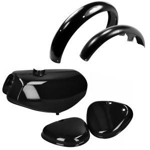 Set: Mudguard front / rear compatible with Simson S51 Craftride with Petrol Tank and side cover Craftride black