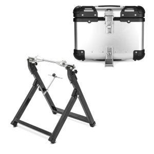Set: Wheel balancer for motorcycle WU-2 Tire balancer blk ConStands with Alu top box XS45 top Case 45 Liters silver
