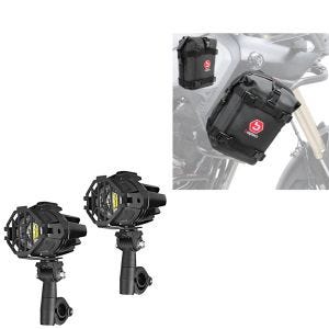 LED fog lights + set of crash bar bags K3 waterproof pair