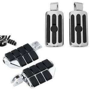Set: Rider footpegs compatible with Harley Davidson Softail Sport Glide 18-24 Craftride ST12 chrome + Pillion footrests motorcycle Craftride DK2834