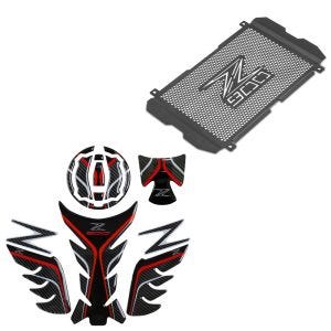 Tank pad set red + radiator cover compatible with Kawasaki Z 900 17-24