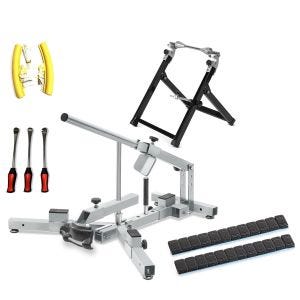 Tire mounting device + wheel Wheel Balance weights