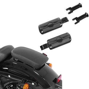 Set: Motorbike Pillion Seat Pad Suction Cup Craftride Glider X for custombikes in black + Passenger footpegs + support compatible with harley davidson Softail 18-24 Craftride SF6 black
