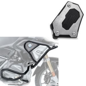 Side stand base extension + crash bar set compatible with BMW R 1250 GS 19-23 upper and lower part