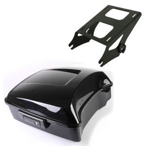 Set: Top Box Chopped compatible with Harley Davidson Street Glide Special 15-23 black LB Craftride + Topcase Mounting Rack 2-Up TP compatible with Harley Davidson Touring 14-23 black Craftride