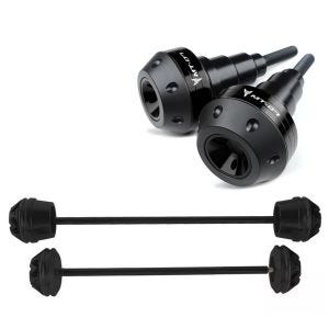 Crash pads + crash pads rear and front axle VS2 slider protectors compatible with Yamaha MT-07 15-21