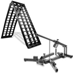 Set: Alu Loading Ramp V blk, max. 680 kg, folding, for Motorcycle ConStands with Motorcycle Tyre changer for 12-21" MD4