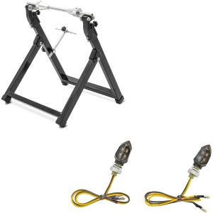 Set: Wheel balancer for motorcycle WU-2 Tire balancer blk ConStands with LED indicators motorcycle KP8 2 pieces tinted