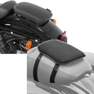 Set: Pillion Seat Pad Suction Cup for Custom Bikes Glider X blk Craftride with Motorbike Gel Seat Pad S univ. blk