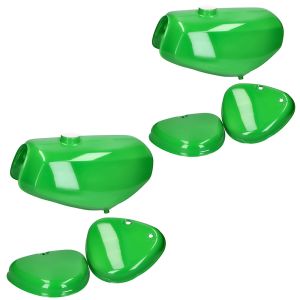 Set 2x Tank / Petrol Tank compatible with Simson S51 / S50 / S70 with side cover Craftride green