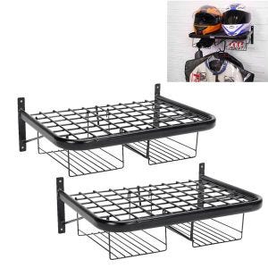 Set 2x Motorcycle Wardrobe XGP WH6 Helmet rack wall mount black