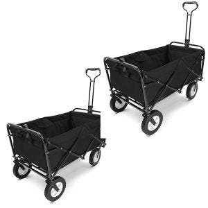 Set 2x Handcart with steel frame foldable Divit handcart garden cart foldable ME69 black