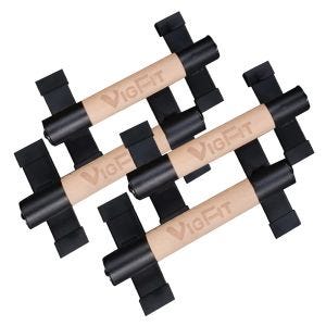 Set of 2 Parallettes Paire de Poignées de Pompe Divit LG12 Barre de Support de Pompe en Bois 26cm