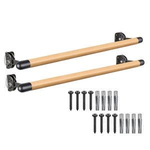 Set of 2 Ballet bar solid wood adjustable Divit BS21 workout bar wall mounting