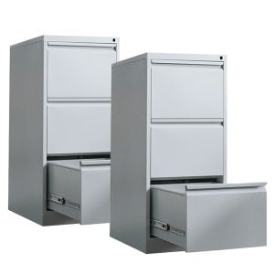 Set of 2 Metal cabinet with 3 drawers MS41 Divit filing cabinet with drawers gray