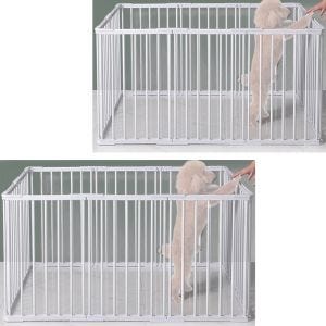 Set of 2 Puppy run metal Divit animal playpen outdoor enclosure 95x48x68cm PL17 white NEW