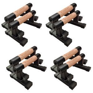 Set of 4 Parallettes Paire de Poignées de Pompe Divit LG12 Barre de Support de Pompe en Bois 26cm