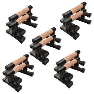 Set of 5 Parallettes Paire de Poignées de Pompe Divit LG12 Barre de Support de Pompe en Bois 26cm