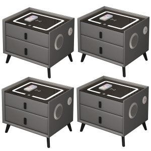 Set of 4 intelligent bedside tables Divit NT15 bedside tables with 10W speakers LED lighting and wireless charging