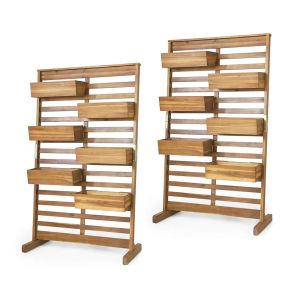 2x 3 tier plant bed Divit PB3 garden raised bed wood