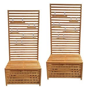 2x garden chest with shelves Divit GR1 garden bench plant shelf