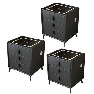 Set of 3 intelligent bedside tables Divit NT15 bedside tables with LED lighting and wireless charging