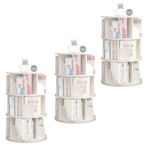 Set of 3 round bookshelves BR91 Divit standing bookshelves white