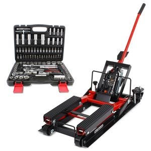Mid-lift L lift up to 680 kg in red + 108-piece socket wrench set