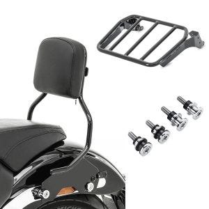 Sissybar suitable for Harley Davidson Sport Glide 18-24 + docking kit attachment + luggage rack for sissybar