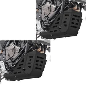 2x Skid Plate compatible with Yamaha Tenere 700 21-24 Engine Guard Aluminium SK2 black Motoguard