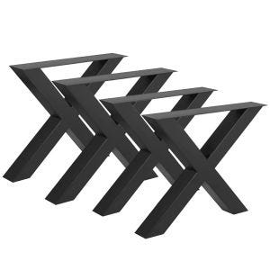 2x Table legs metal Divit XU27 table runners table frame X-shaped 40 x 39.5 cm black