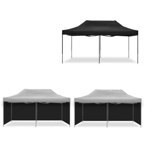 Pavillion 3x6m foldable / Racing tent Tourtecs for the racetrack + 8 Pavillon black walls foldable for Racing tent 3x6m black
