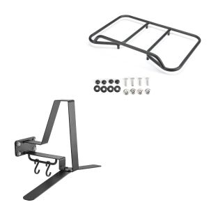Set: Wardrobe XGP WH2 wall mount helmet holder black + luggage rack Vario top case suitable for BMW R 1200 / 1250 GS 04-23