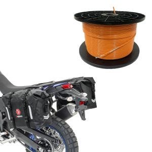 Set: 300m boundary cable for robotic lawnmowers Ø4.0mm Extra Strong + saddle bags WP8 2x30L roll closure side bag