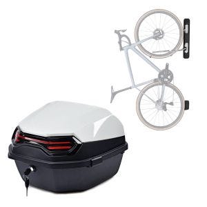 Set: Bicycle wall mount Cranit ME84 black + Topcase BT11 45 L rear white