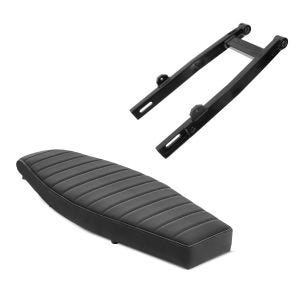 Set: Flat seat suitable for Simson S50 S51 S70 Craftride VS1 seat black + Tuning box swing arm suitable for Simson S51 S50 S53 S70 S83 reinforced RSR black