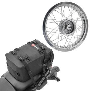 Set: Rim 2.5x16 wide suitable for Simson S51 S50 S70 Schwalbe KR51 AF26 + tail bag KH2 backpack 20 L black