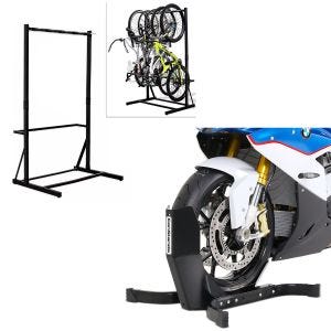 Set: Freestanding bike rack for 5 bikes StahlRI98 + Motorcycle rocker Easy-Plus black
