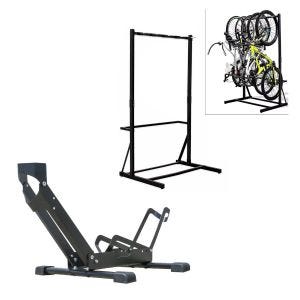 Set: Freestanding bike rack for 5 bikes StahlRI98 + Freestanding bike rack TS1 bike holder 26 to 29" tires black
