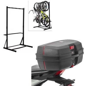 Set: Freestanding bike rack for 5 bikes StahlRI98 + Topcase TB8 45 L