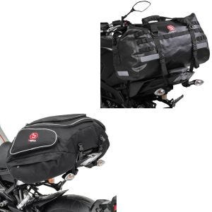 Set: Hecktasche Drybag XB50 Wasserdicht Volumen 50l + Hecktasche X50 Gepäcktasche hinten 50Ltr in schwarz_1