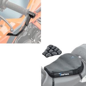 Set: Hebelschützer X1 für Bremshebel Kupplung schwarz + Luftkissen Tourtecs Air Deluxe M Komfort Sitzkissen in schwarz_1