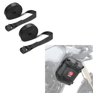 Set: Crashbar Bag K3 for engine guard waterproof bag 6Ltr in + Straps Set tie down straps 150cm 2 pieces in 